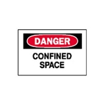 Danger Confined Space Sticker 10" x 14"