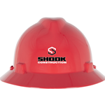 Shook Logo MSA V-Gard Hard Hat  Red