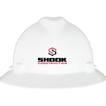 Shook Logo MSA V-Gard Hard Hat White