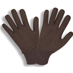 Brown Reversible Knit Wrist Jersey Gloves