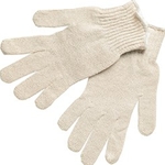 White String Knit Gloves L