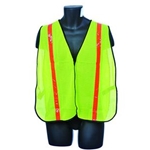 Yellow Safety Vest w/ Orange Stripes OSFA