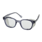 Full Frame Safety Glasses w/Smoke Frame, Clear Lens, and Anti-Scratch/Anti-Fog Coating