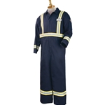 Flame-Resistant Cotton Coverall w/FR Reflective Tape
