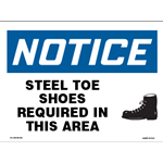 Steel Toe Shoes Required In This Area Sign