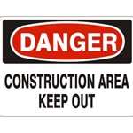 10" x 14" Aluminum Construction Area Keep Out Danger Sign