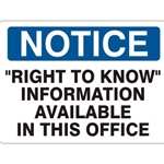 7" x 10" Aluminum Right to Know Sign