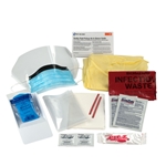 BBP Spill Clean Up Kit, Bodily Fluid Clean Up Pack, 16 Pc - Disposable Tray