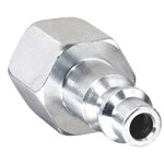 Coupler Plug, (F)NPT, 1/4, Steel, Color: Silver