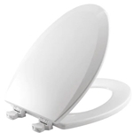 Toilet Seat, With Cover, Enameled Wood, Elongated, White