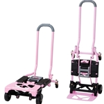 300-Pound Capacity Cart, Pink Shifter Multi-Position Heavy Duty Folding Hand Truck and Dolly