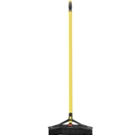 18 in. PVC Bristles Maximizer Push-to-Center Broom in Yellow/Black
