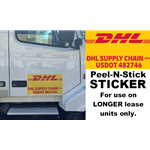 DHL DOT Truck Door Sticker 10/pk.