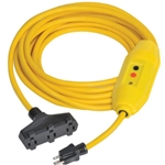 GFCI EXTENSION CORD WITH TRIPLE TAP CONNECTORS - 25'