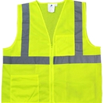 Class 2 Yellow Zip Front Vest