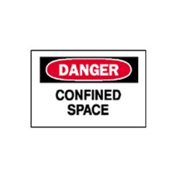 Danger Confined Space Sticker 10" x 14"