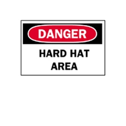 Danger: Hard Hat Area Sticker 7" x 10"