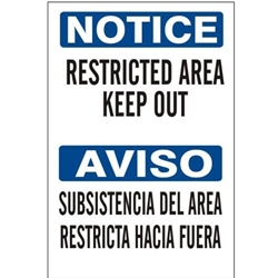 Bilingual Notice: Keep Out Sign