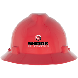 Shook Logo MSA V-Gard Hard Hat  Red