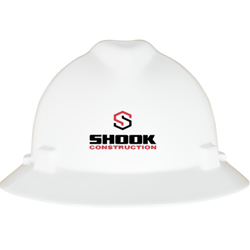 Shook Logo MSA V-Gard Hard Hat White
