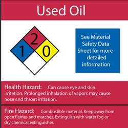 Used Oil NFPA Label