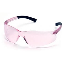 Mini Ztek Pink Frame/Lens w/ Rubber Temple Safety Glass