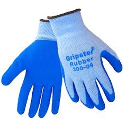 Gripster Blue Latex Glove on Gray
