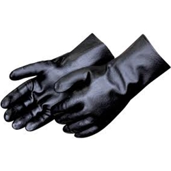 Black 14" PVC Smooth Gauntlet Cuff Glove