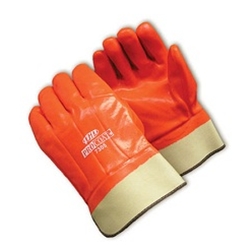 Orange PVC Foam Glove Insulated w/ Crystal Grip