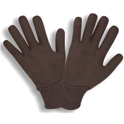 Brown Reversible Knit Wrist Jersey Gloves