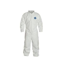 Tyvek coveralls w/ collar elastic wrists & ankles