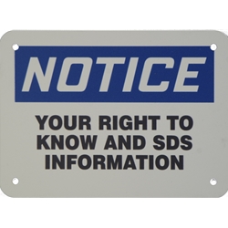 Right To Know Sign 5" x 7"