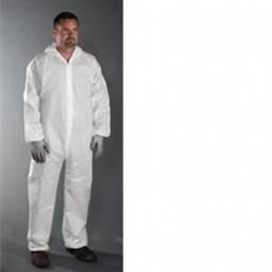 West Chester 3406 PE Laminate Disposable Hooded Coveralls with Elastic Wrists and Ankles