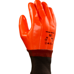 Fluorescent vinyl dipped Glove on a thermal liner