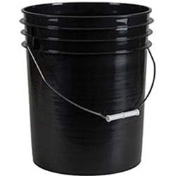 5 Gallon Plastic Pail Black