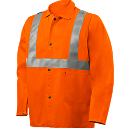 30" Orange 9 oz FR Cotton Jacket w/ FR Silver Reflective Stripes 5X