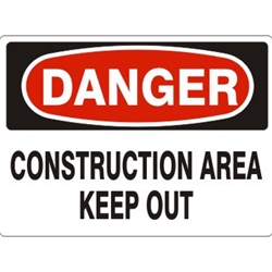 10" x 14" Aluminum Construction Area Keep Out Danger Sign