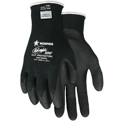 Ninja® Cut Protection, 18 gauge, Black Kevlar® Stretch Armor Technology shell, Black BNF palm and fingertips