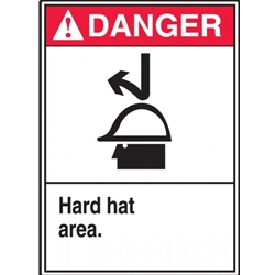 ANSI Danger Safety Sign - Hard Hat Area