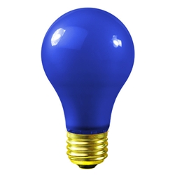 25 Watt - A19 Light Bulb - Opaque Blue