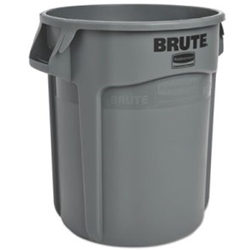 Commercial Round Brute Container, Plastic, 20 gal, Gray