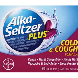 Alka-Seltzer Plus Cold and Cough Liquid Gels, 20CT