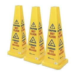 Lavex Janitorial 27" Caution Wet Floor Cone-Shaped Sign