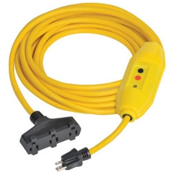 GFCI EXTENSION CORD WITH TRIPLE TAP CONNECTORS -  50'