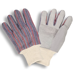 Leather Palm Knit Wrist Glove L