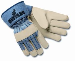 Leather palm gloves premium grain w/ 2 1/2" safety cuff