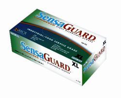 Sensaguard disposable latex gloves 5-mil powder-free
